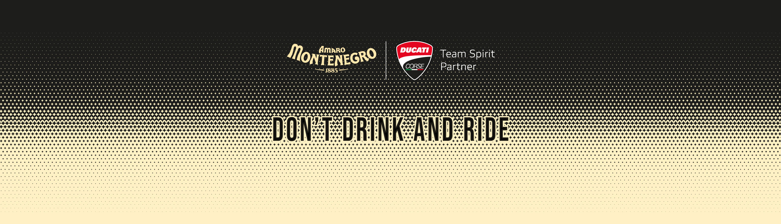 Loghi Amaro Montenegro e Ducati Corse Team Spirit Partner - Don't drink and ride