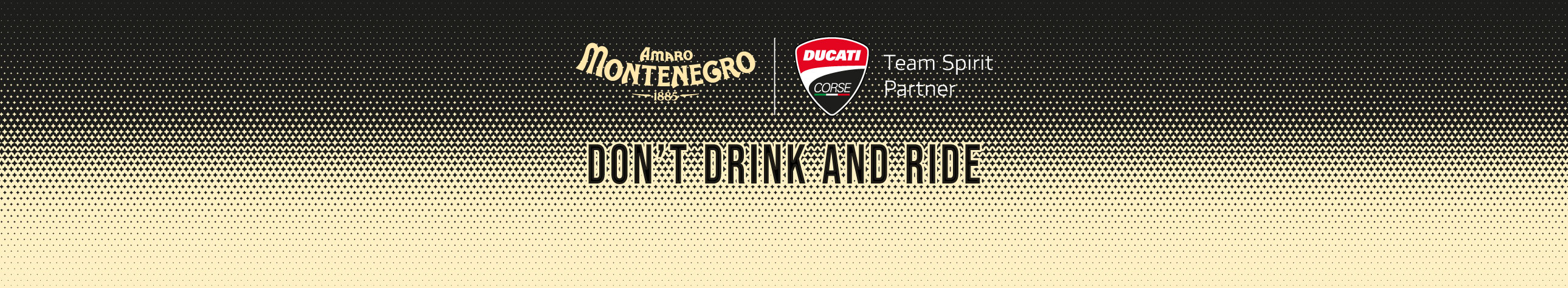 Loghi Amaro Montenegro e Ducati Corse Team Spirit Partner - Don't drink and ride